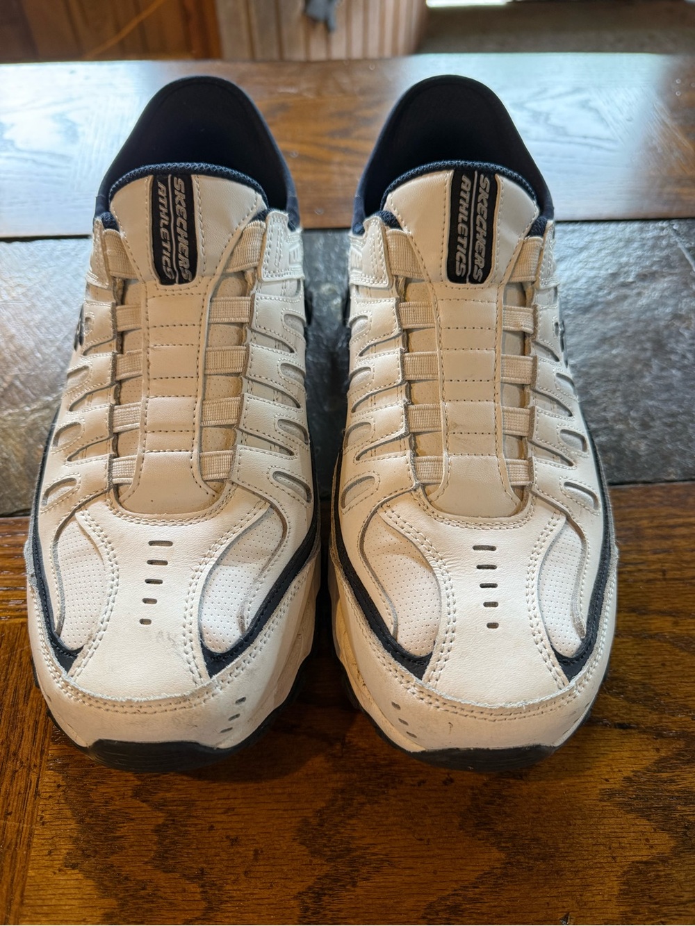 Skechers Men’s White Slip-On Athletic Walking Shoes - Picture 6 of 6